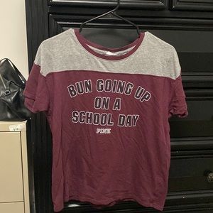 Victoria secret grey and maroon t shirt